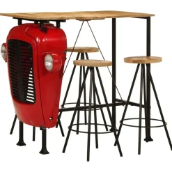 5-delige Barset massief mangohout>vidaXL Clearance