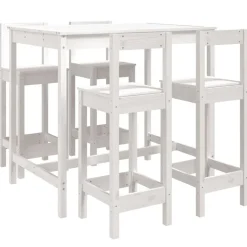 Tuinmeubelen*vidaXL 5-delige Barset massief grenenhout Wit