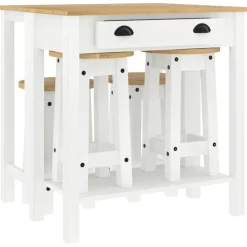 Meubelsets*vidaXL 5-delige Barset massief grenenhout Wit