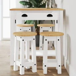Meubelsets*vidaXL 5-delige Barset massief grenenhout Wit