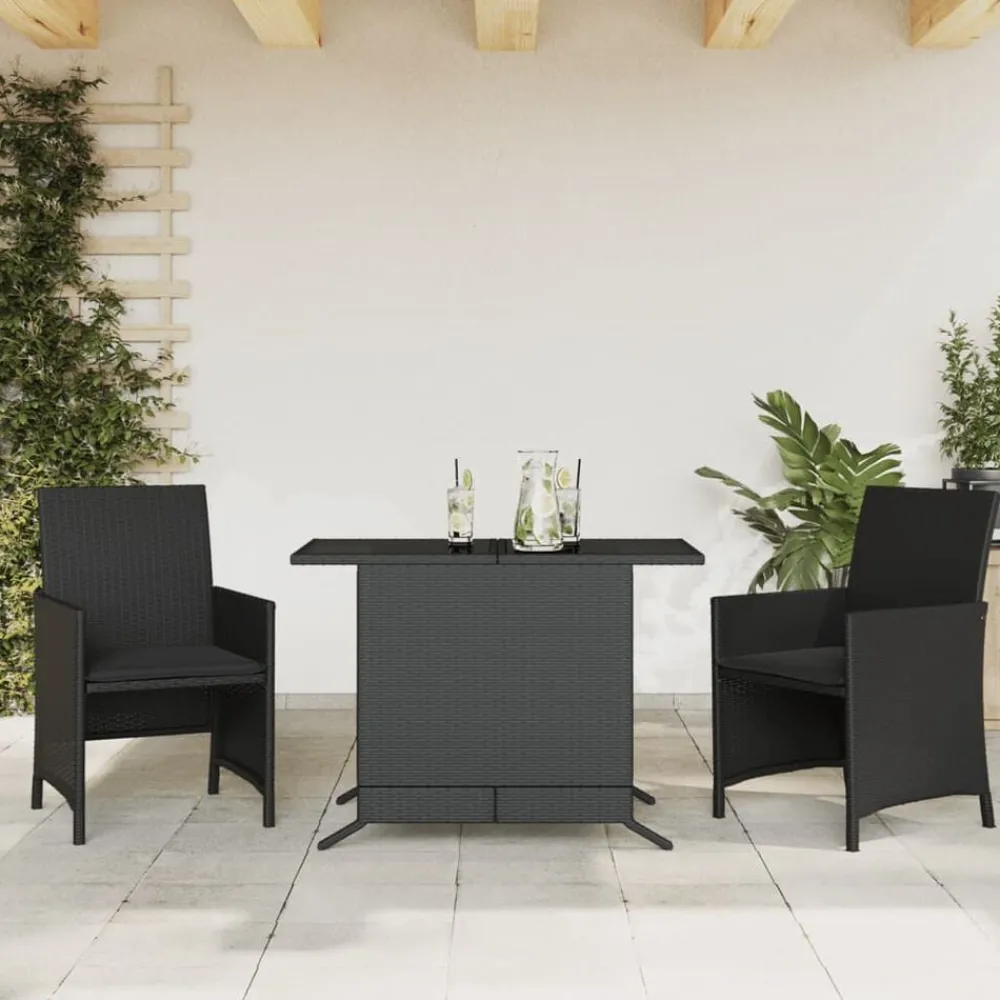3-delige Bistroset met kussens poly rattan>vidaXL Best