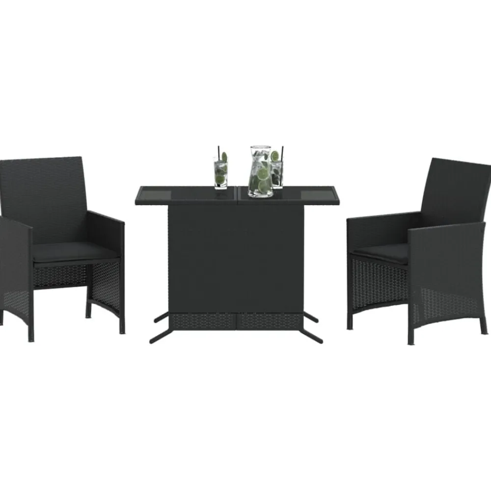 3-delige Bistroset met kussens poly rattan>vidaXL Best