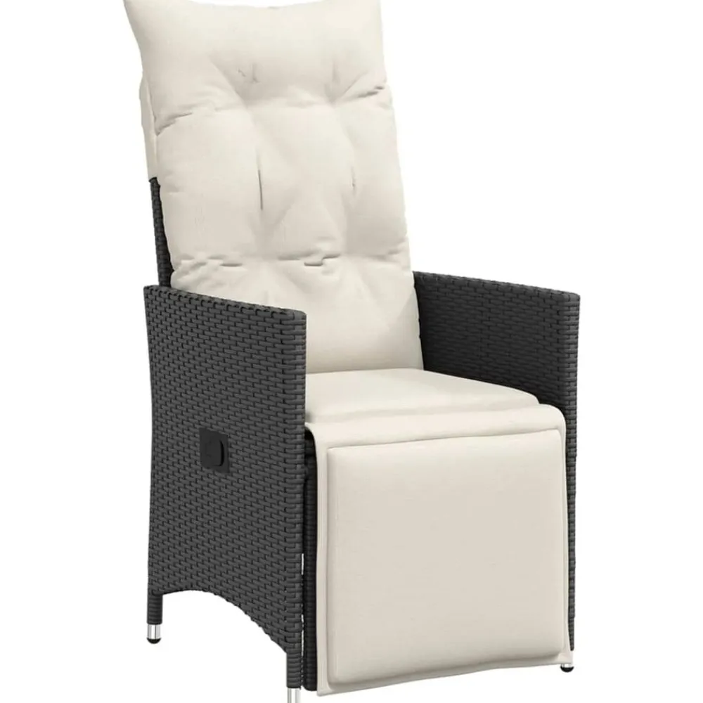 3-delige Bistroset met kussens poly rattan zwart>vidaXL Sale