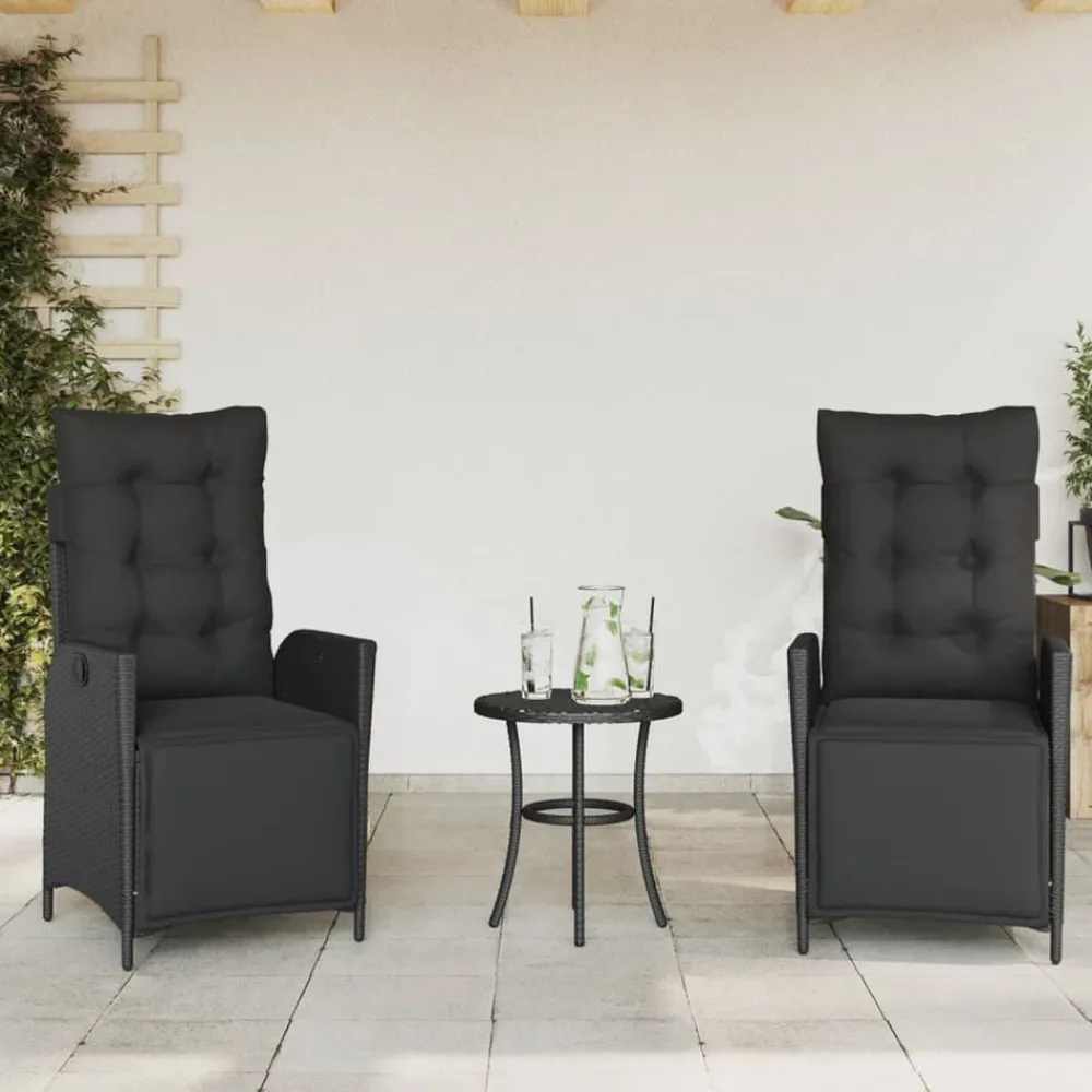3-delige Bistroset met kussens poly rattan>vidaXL Hot