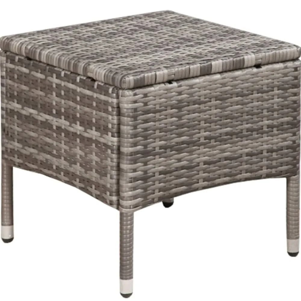 Tuinmeubelen*vidaXL 3-delige Bistroset poly rattan Grijs