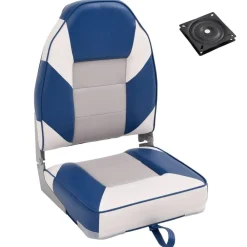 Voertuigen*vidaXL 2-delige Bootstoelenset met hoge rugleuning inklapbaar Wit en blauw