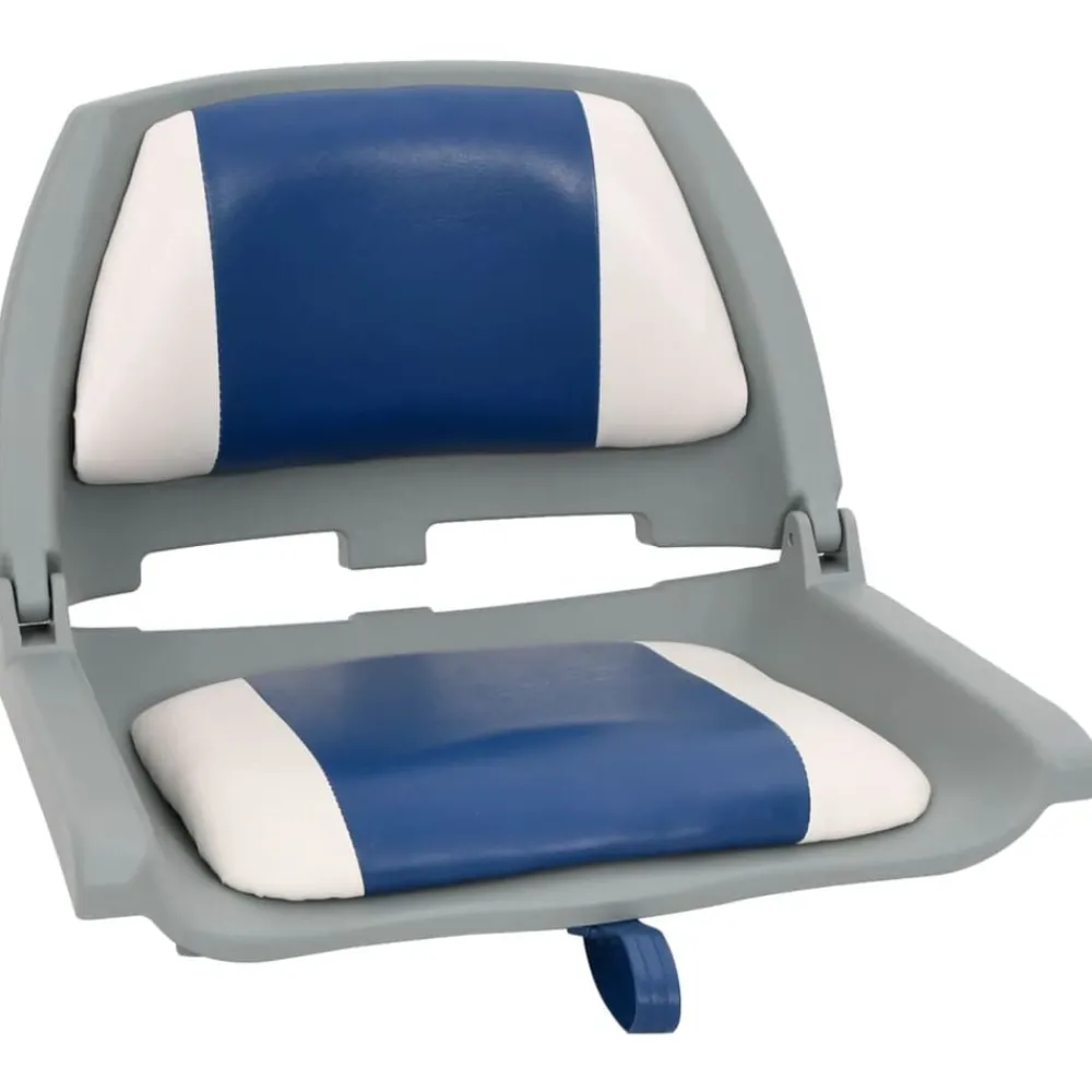 Voertuigonderdelen & -Accessoires*vidaXL 2-delige Bootstoelenset met blauw-witte kussens inklapbaar Blauw en wit