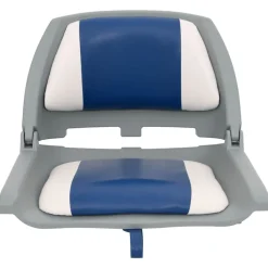 Voertuigonderdelen & -Accessoires*vidaXL 2-delige Bootstoelenset met blauw-witte kussens inklapbaar Blauw en wit
