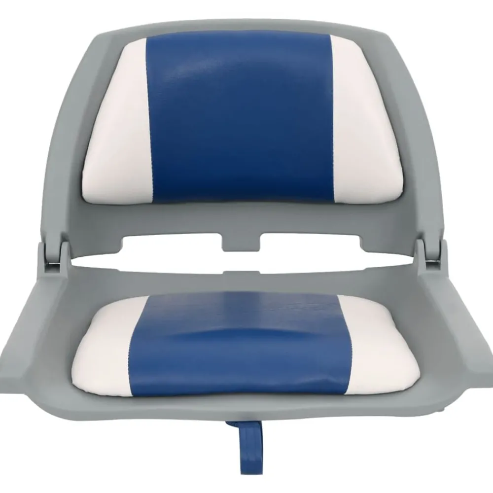 Voertuigonderdelen & -Accessoires*vidaXL 2-delige Bootstoelenset met blauw-witte kussens inklapbaar Blauw en wit