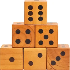 Spellen*vidaXL 6-delige Dobbelstenenset mega massief grenenhout