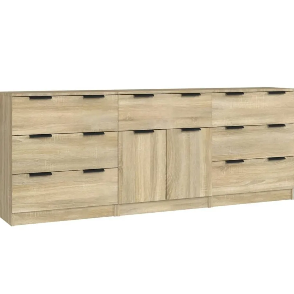 3-delige Dressoirs bewerkt hout>vidaXL New
