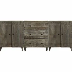 Kasten & Opbergmeubelen*vidaXL 3-delige Dressoirs 60x33,5x75 cm massief mango lichtgrijs