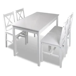Meubelsets*vidaXL 5-delige Eethoek Wit