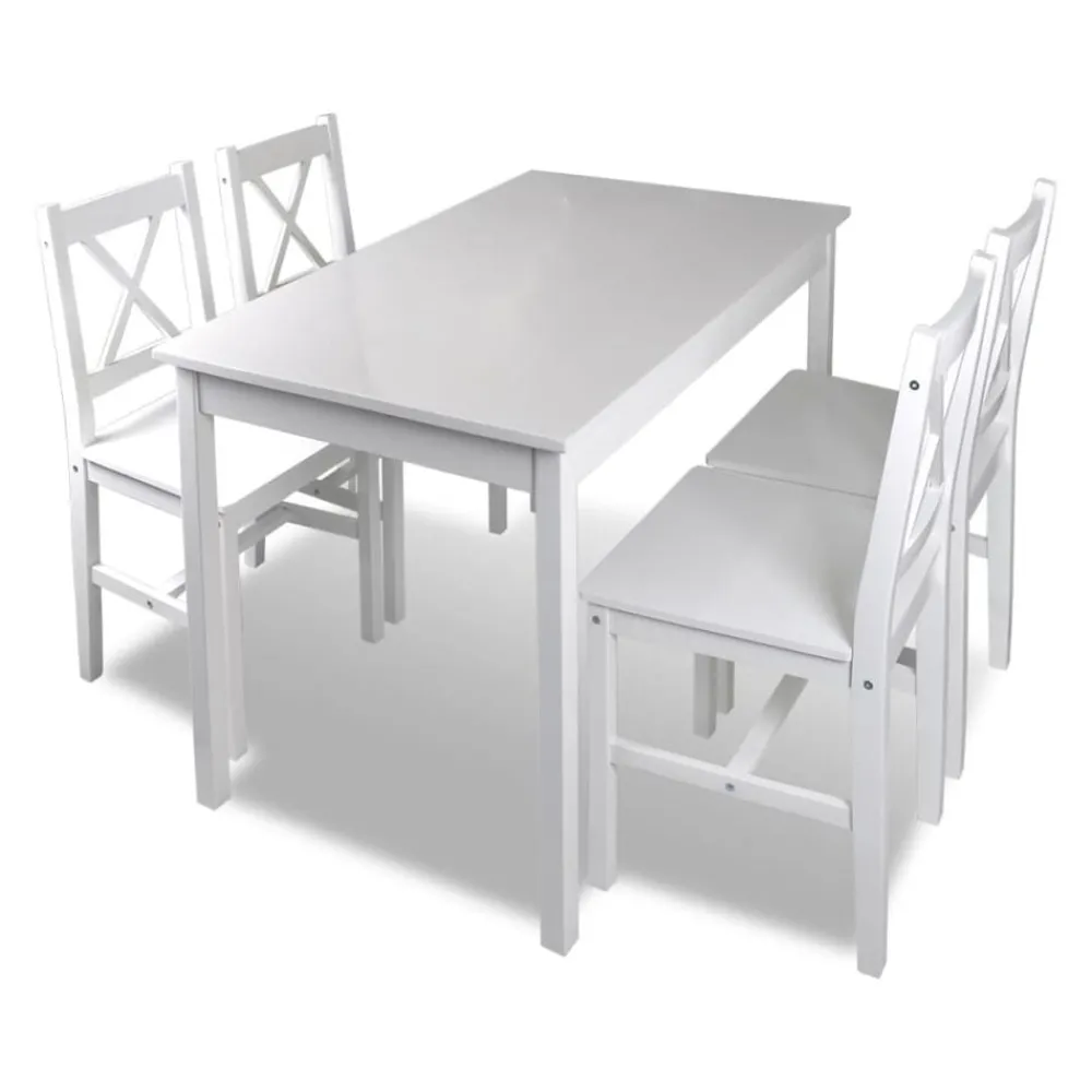 Meubelsets*vidaXL 5-delige Eethoek Wit