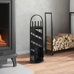 Houtkachel- & Haardaccessoires*vidaXL 5-delige Haardset 23x15x66 cm staal