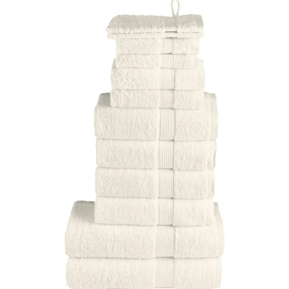 Linnengoed*vidaXL 12-delige Handdoekenset SOLUND 600 g/m² crèmekleurig Crème