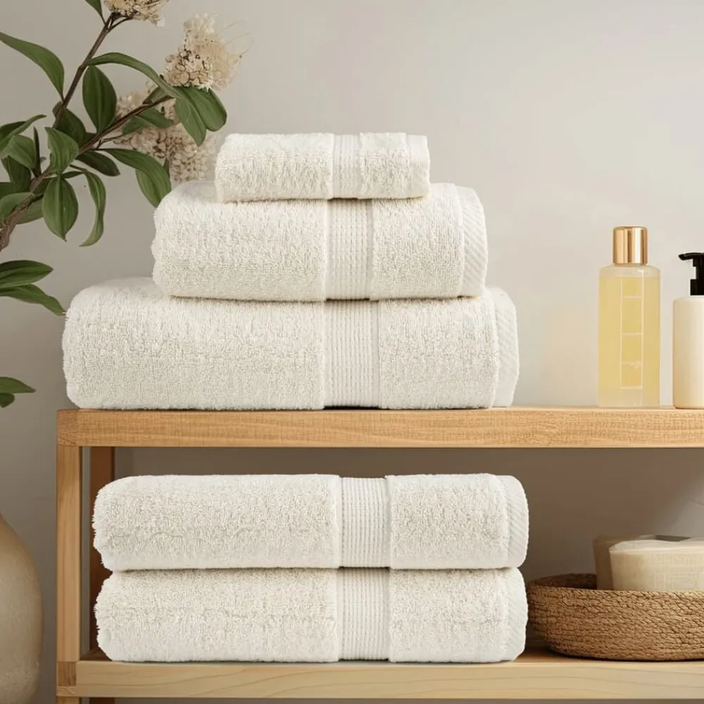 Linnengoed*vidaXL 12-delige Handdoekenset SOLUND 600 g/m² crèmekleurig Crème