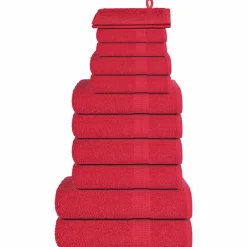 Linnengoed*vidaXL 12-delige Handdoekenset FROGN 360 g/m² Rood
