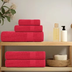 Linnengoed*vidaXL 12-delige Handdoekenset FROGN 360 g/m² Rood