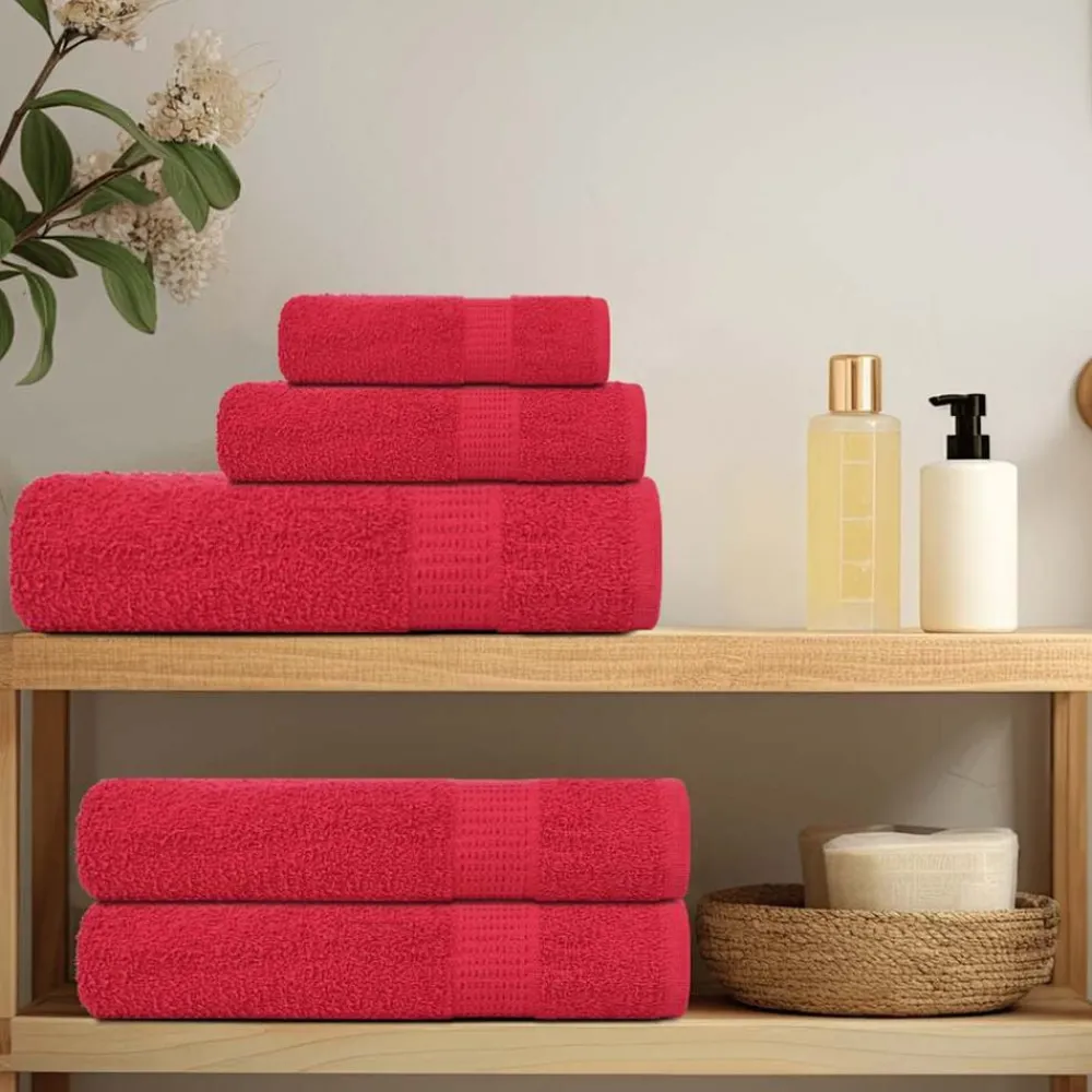 Linnengoed*vidaXL 12-delige Handdoekenset FROGN 360 g/m² Rood