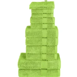 Linnengoed*vidaXL 12-delige Handdoekenset SOLUND 600 g/m² groen Appelgroen