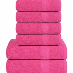 Linnengoed*vidaXL 6-delige Handdoekenset FROGN 360 g/m² Roze