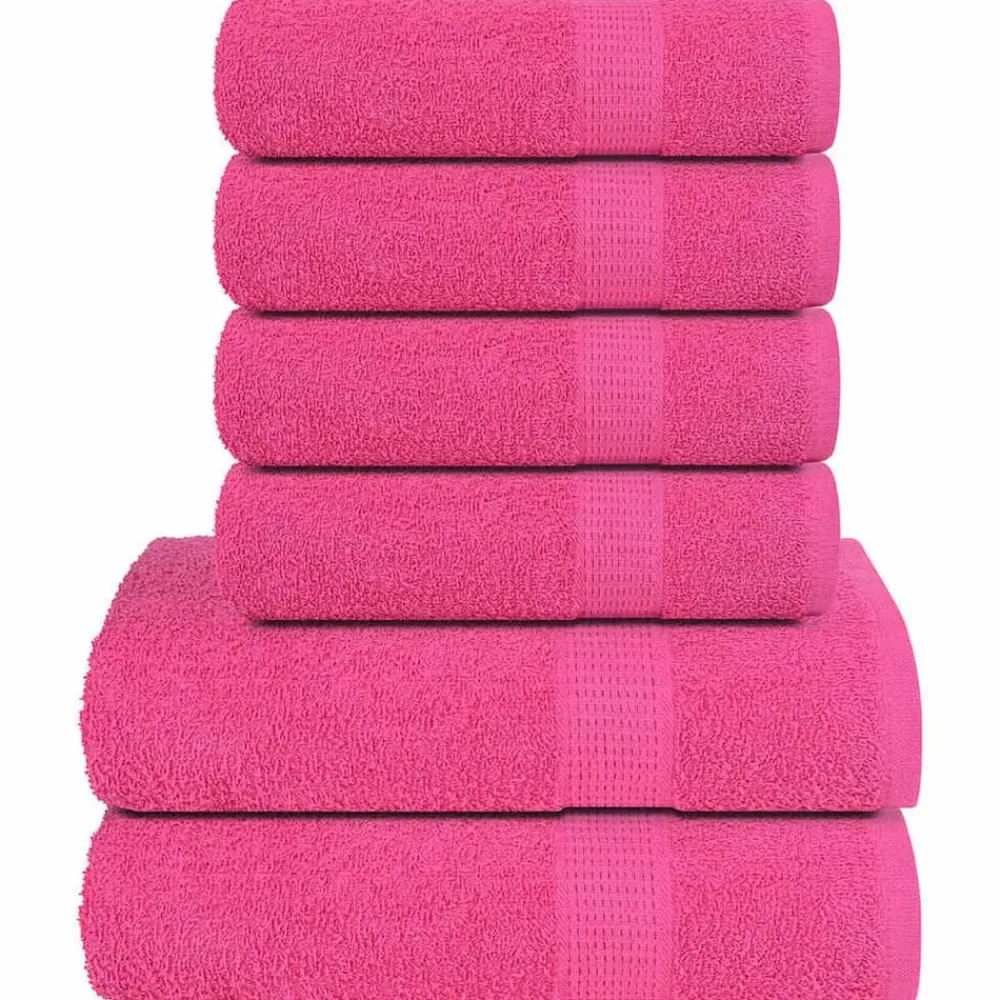 Linnengoed*vidaXL 6-delige Handdoekenset FROGN 360 g/m² Roze