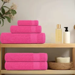 Linnengoed*vidaXL 6-delige Handdoekenset FROGN 360 g/m² Roze