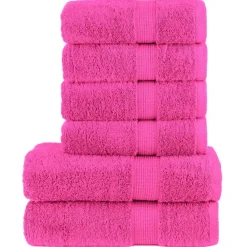 Linnengoed*vidaXL 6-delige Handdoekenset SOLUND 600 g/m² Roze