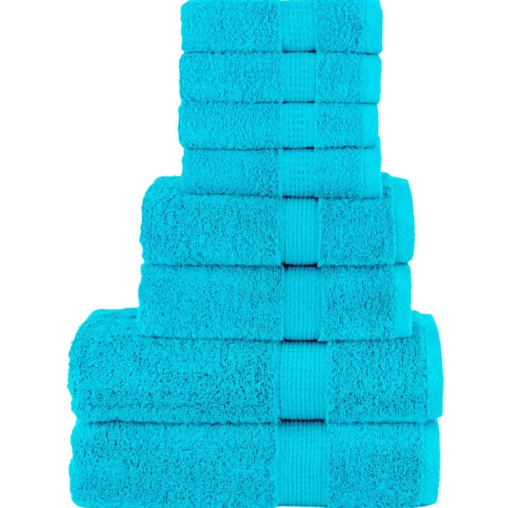 Linnengoed*vidaXL 8-delige Handdoekenset SOLUND 600 g/m² Turquoise