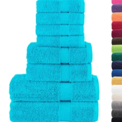 Linnengoed*vidaXL 8-delige Handdoekenset SOLUND 600 g/m² Turquoise