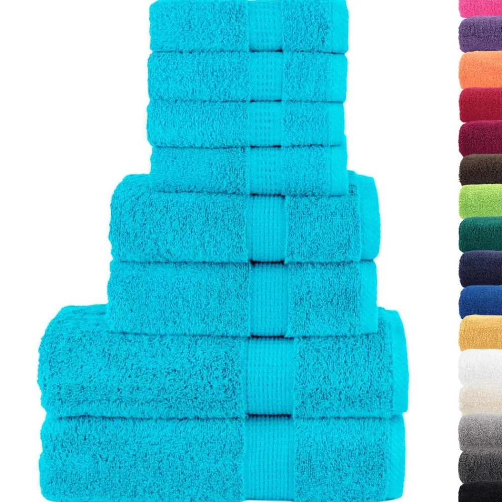 Linnengoed*vidaXL 8-delige Handdoekenset SOLUND 600 g/m² Turquoise