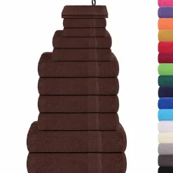 Linnengoed*vidaXL 12-delige Handdoekenset FROGN 360 g/m² Bruin