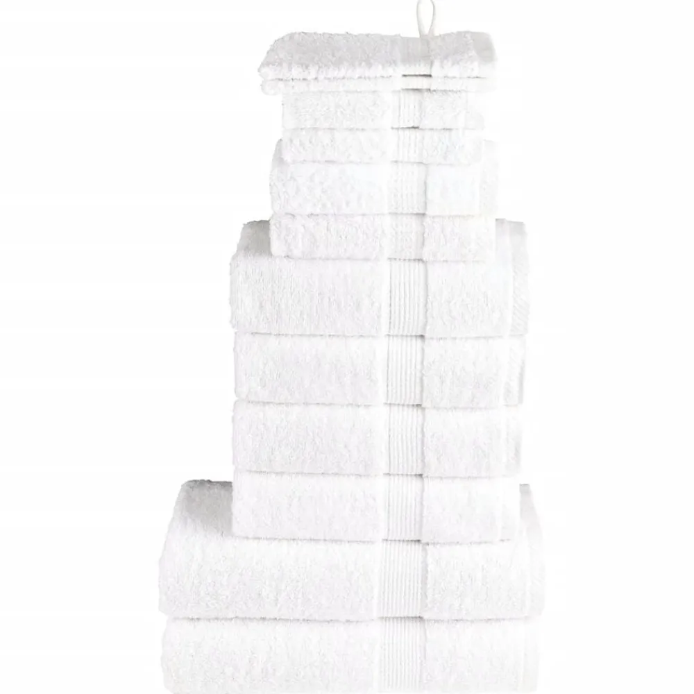 Linnengoed*vidaXL 12-delige Handdoekenset SOLUND 600 g/m² Wit