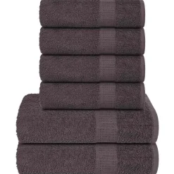 Linnengoed*vidaXL 6-delige Handdoekenset FROGN 360 g/m² Antraciet