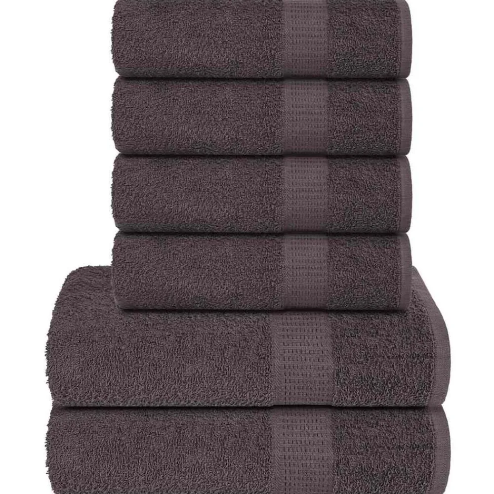 Linnengoed*vidaXL 6-delige Handdoekenset FROGN 360 g/m² Antraciet
