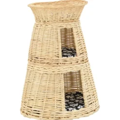 Huisdierbenodigdheden*vidaXL 3-delige Kattenmandset met kussens 47x34x60cm natuurlijk wilgen Naturel