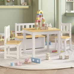 4-delige Kindertafel- en stoelenset MDF>vidaXL Clearance