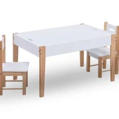 3-delige Kindertafel- en stoelenset krijtbord zwart en wit>vidaXL Best