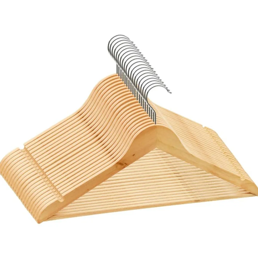 Huishoudelijke Benodigdheden*vidaXL 20-delige Kledinghangerset anti-slip hardhout Bruin