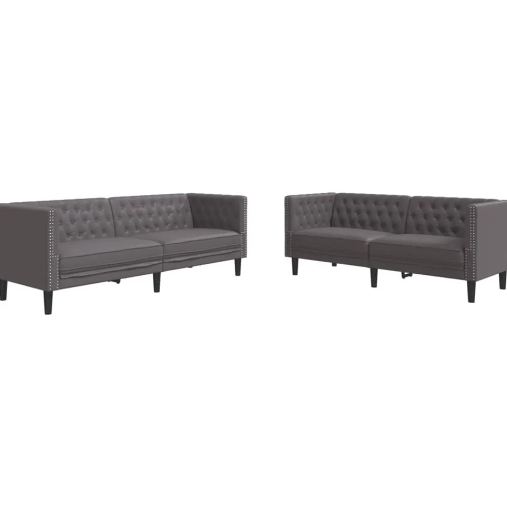 2-delige Loungeset Chesterfield-stijl kunstleer>vidaXL Outlet