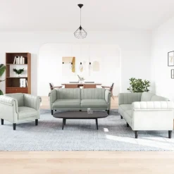 2-delige Loungeset fluweel geel><noscript><img width=
