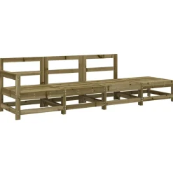 Tuinmeubelen*vidaXL 4-delige Loungeset geïmpregneerd grenenhout Geïmpregneerd grenenhout