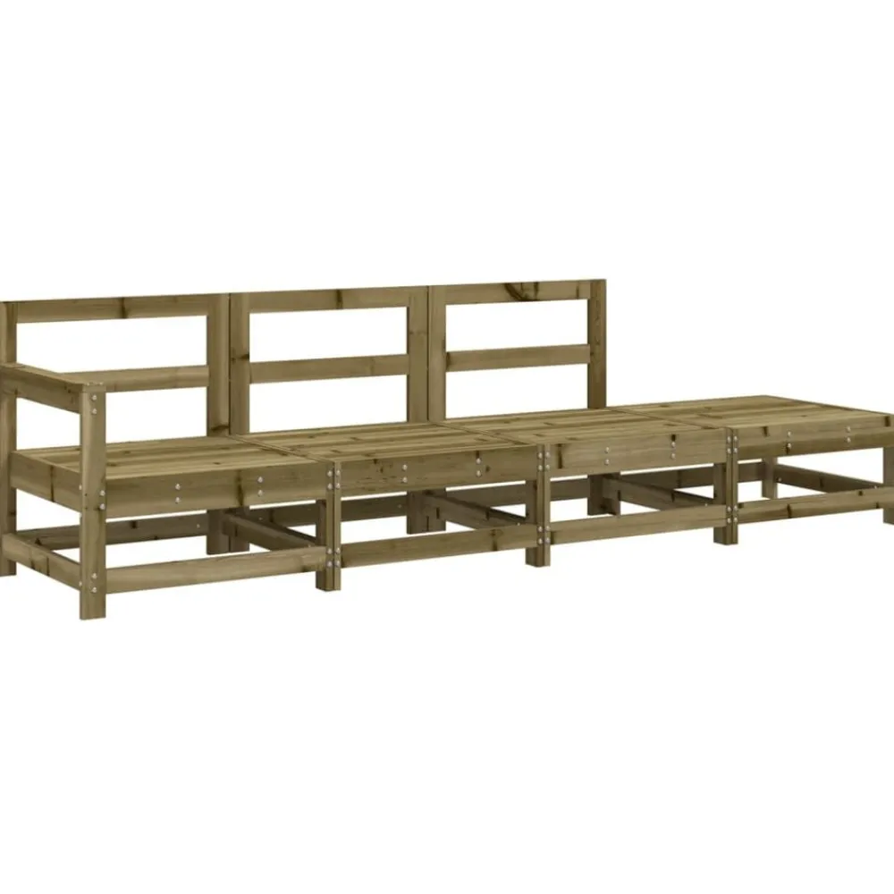 Tuinmeubelen*vidaXL 4-delige Loungeset geïmpregneerd grenenhout Geïmpregneerd grenenhout