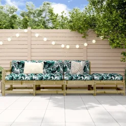 Tuinmeubelen*vidaXL 4-delige Loungeset geïmpregneerd grenenhout Ge&iuml;mpregneerd grenenhout