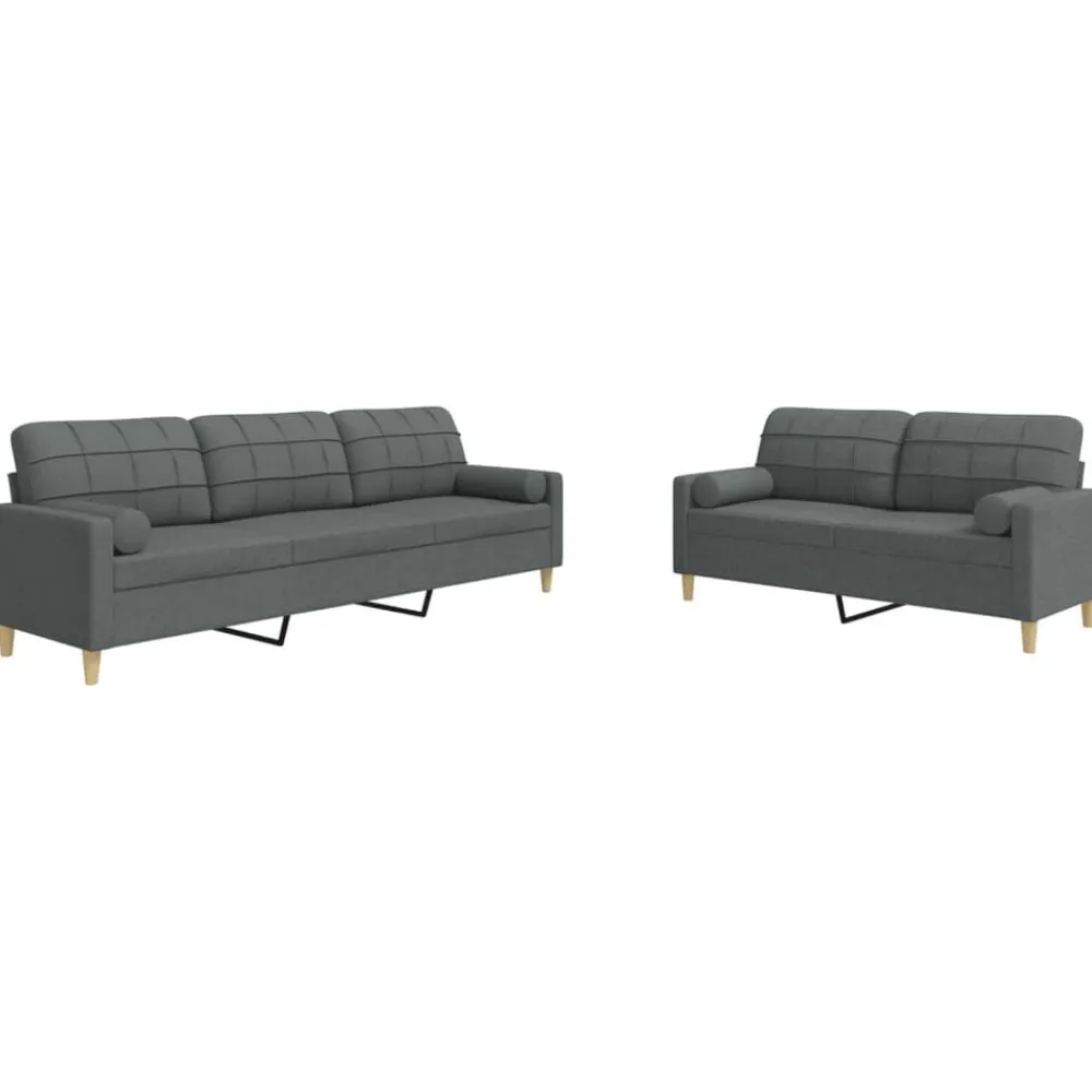 2-delige Loungeset met sierkussens stof>vidaXL New