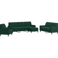 4-delige Loungeset met kussens en bolsters fluweel>vidaXL Sale