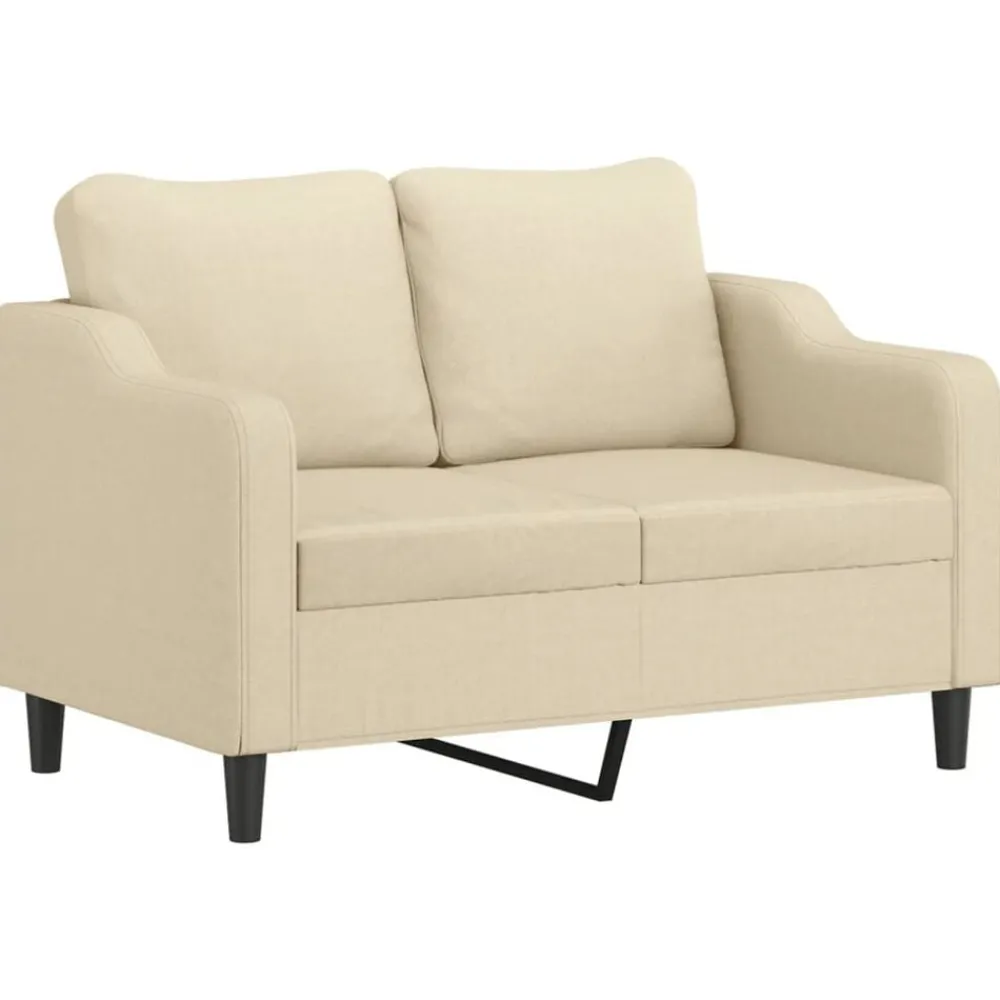 Banken*vidaXL 2-delige Loungeset met kussens stof crèmekleurig Crème
