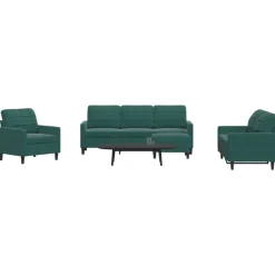 Banken*vidaXL 4-delige Loungeset met kussens fluweel Donkergroen