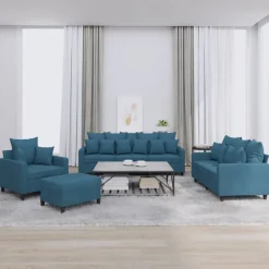 4-delige Loungeset met kussens fluweel>vidaXL